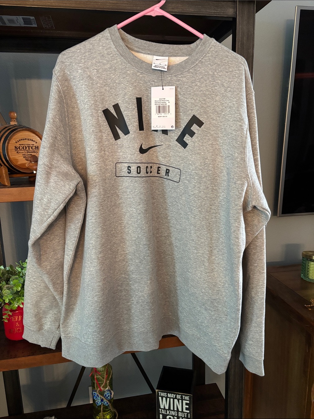 Nike Gray 'Soccer' Crewneck Sweatshirt nwt - Picture 2 of 5